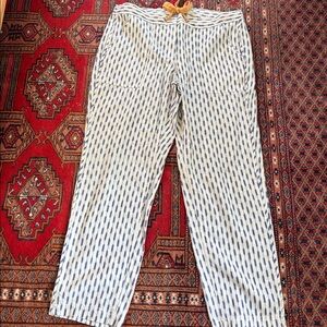 J. Crew Blue and Cream Cotton Striped Pants